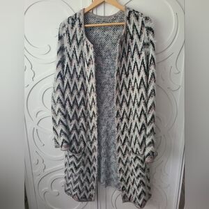 Absolutely Famous Chevron Eyelash Cardigan - 2X